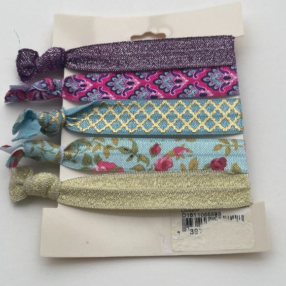 France Luxe L.Erickson Women Hair Ties Set of 5 Hair Pony Multi color Pony Tails - Picture 8 of 8